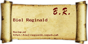 Biel Reginald névjegykártya